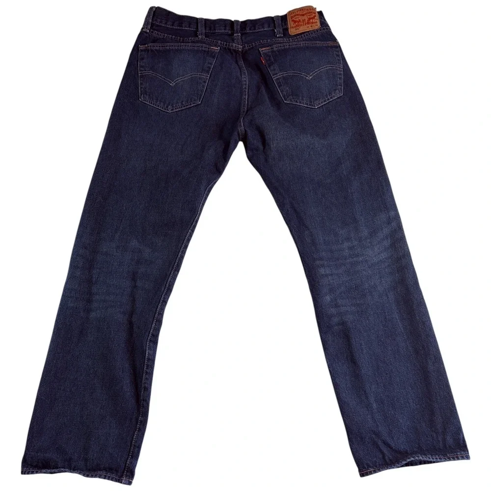 Levi's 501 Original Fit Jeans Men 38x32 (35x29.5) Blue Whiskering Denim Straight